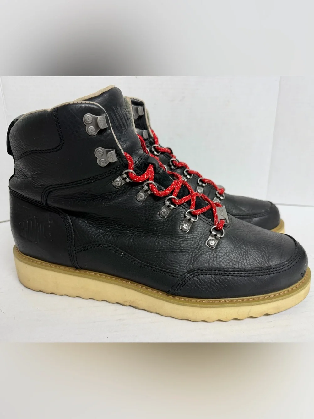Harley Davidson Men's Salter Black Leather Motorcycle Boots D93647 Size 12 GUC